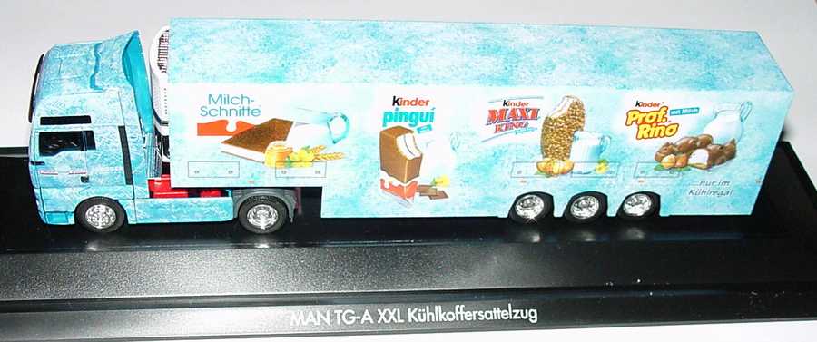 Foto 1:87 MAN TG-A XXL Fv Cv DoppelstockKükoSzg 2/3 Ferrero, Kinder herpa 120296