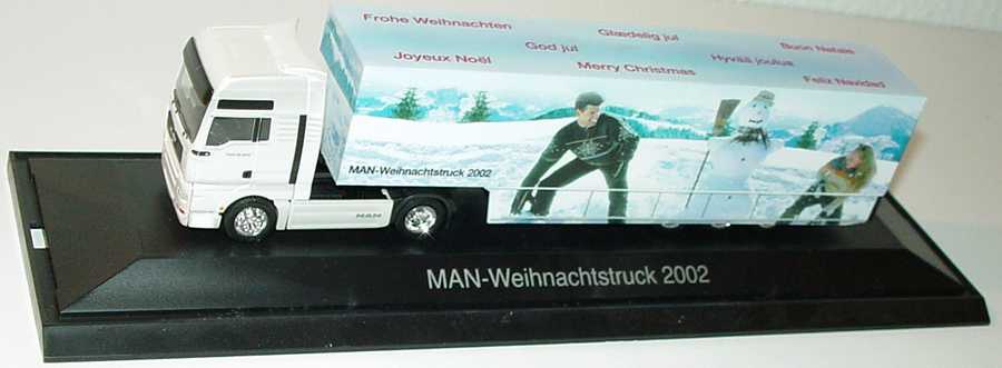 Foto 1:87 MAN TG-A XXL Fv Cv KoSzg Cv 2/3 MAN-Weihnachtstruck 2002 Werbemodell herpa