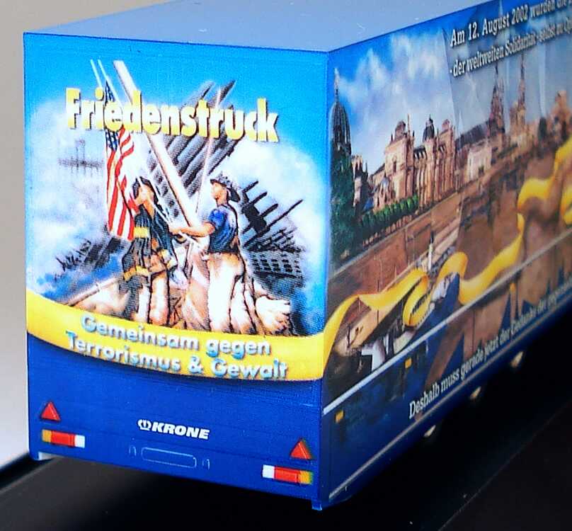 Foto 1:87 MAN TG-A XXL Fv Cv Safeliner KoSzg2/3 Friedenstruck Shakals Corner Werbemodell herpa 09.38069-0255