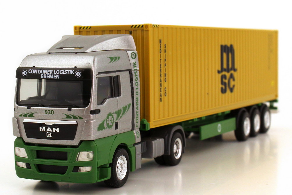 Foto 1:87 MAN TGX XLX Fv 40ft. Container-Szg 2/3 EKB Kieserling, MSC herpa 156370