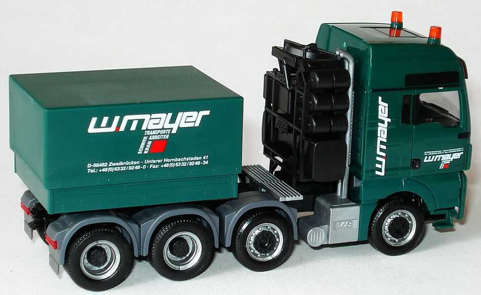 Foto 1:87 MAN TGX XXL Schwerlastzug Tieflader 4/6/6 W. Mayer Swertransporte, Zweibrücken herpa 155465