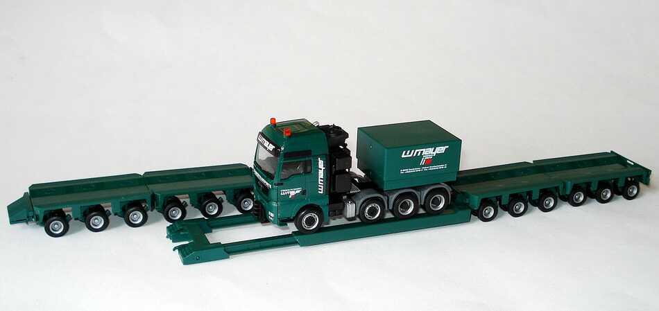 Foto 1:87 MAN TGX XXL Schwerlastzug Tieflader 4/6/6 W. Mayer Swertransporte, Zweibrücken herpa 155465
