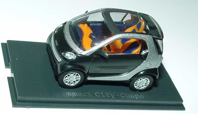Foto 1:87 MCC Smart City-Coupé jack-black/silber-met. + Bodypanels in lite white Werbemodell Busch 0004832V000C08Q00