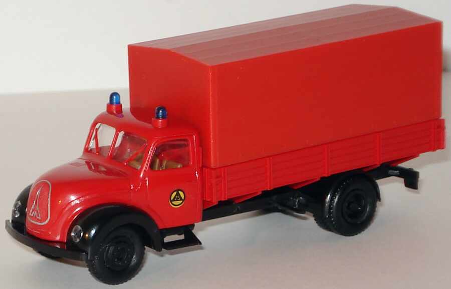 Foto 1:87 Magirus Mercur 2a PP-Lkw ZS (rote Plane) Brekina 4205