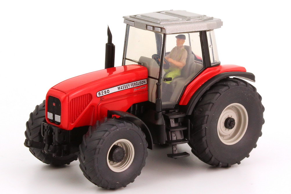 Foto 1:87 Massey Ferguson Traktor MF 8280 mit Fahrerfigur rot Wiking 38503