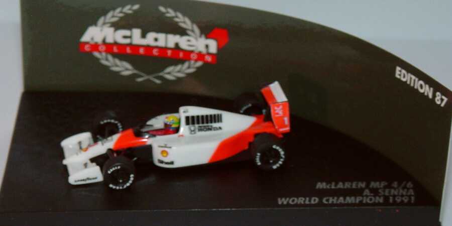 Foto 1:87 McLaren Honda MP4/6 Formel 1 1991 Nr.1, A. Senna Minichamps 530918701