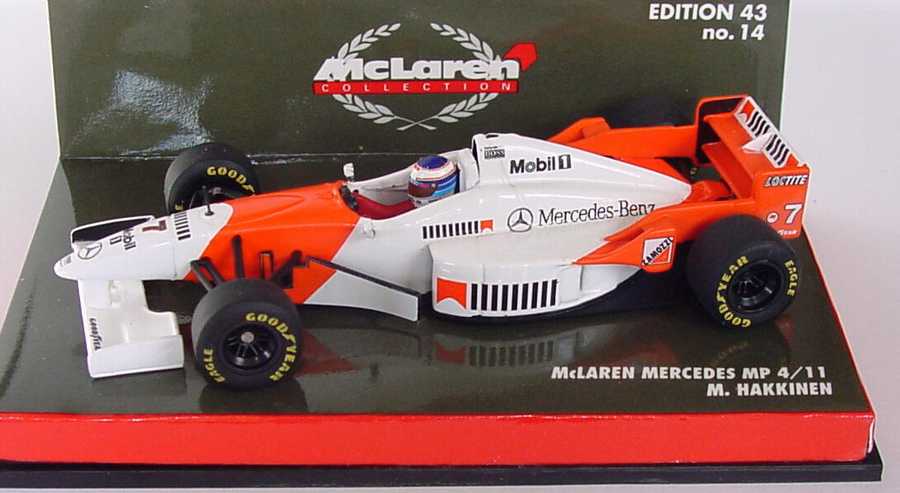 Foto 1:43 McLaren Mercedes MP 4/11 Nr.7, Mika Hakkinen Minichamps 530964307