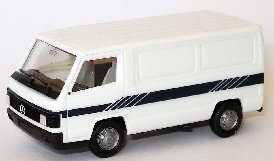 Foto 1:87 Mercedes-Benz 100D Kasten weiß, Streifendesign schwarz herpa