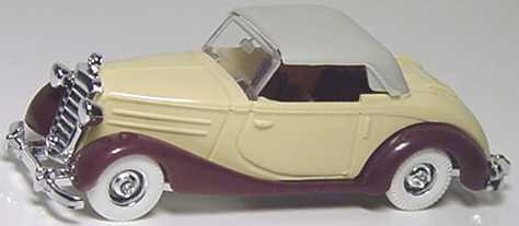 Foto 1:87 Mercedes-Benz 170S Cabrio (geschlossenes Verdeck) de Luxe beige/weinrot Praliné 0506