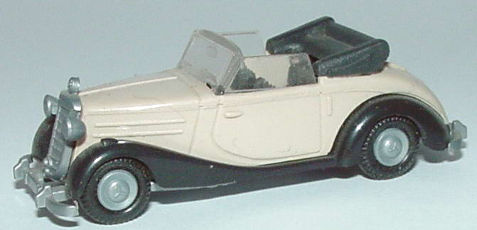 Foto 1:87 Mercedes-Benz 170S Cabrio graubeige/schwarz, Felgen grau Praliné