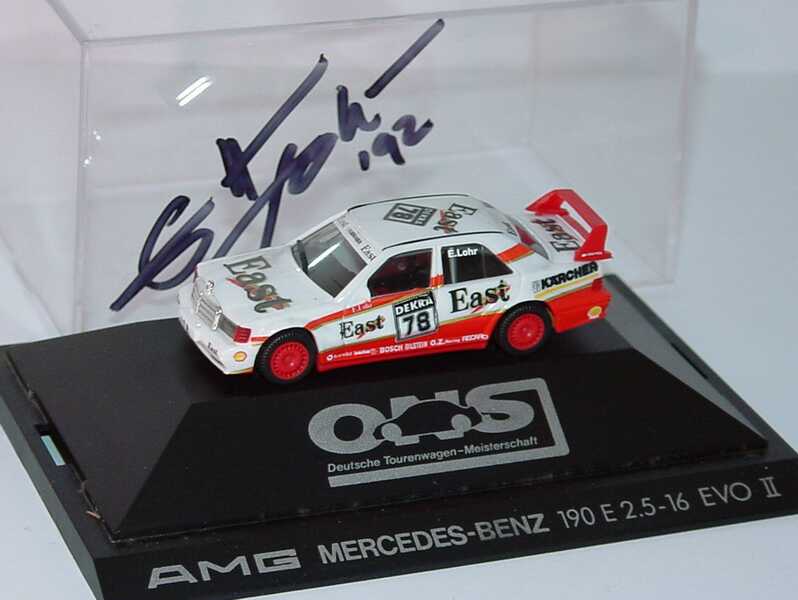 Foto 1:87 Mercedes-Benz 190E 2.5-16 Evolution II DTM 1991 AMG, East Nr.78, Lohr mit Fahrerautogramm herpa 3542