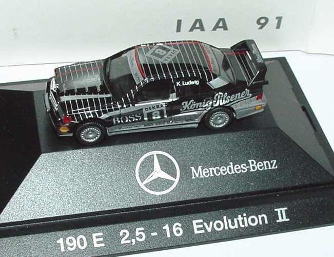 Foto 1:87 Mercedes-Benz 190E 2.5-16 Evolution II DTM 1991 AMG, König-Pilsener Nr.8, Ludwig IAA 91 Werbemodell herpa