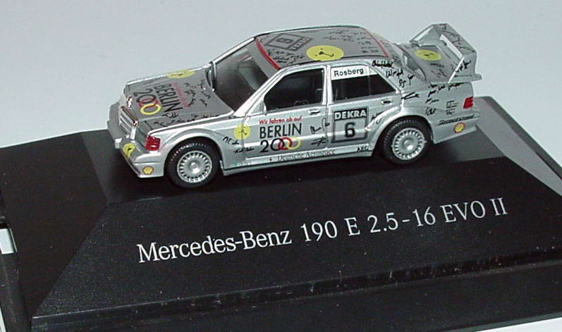 Foto 1:87 Mercedes-Benz 190E 2.5-16 Evolution II DTM 1992 AMG-Berlin 2000 Nr.6, Rosberg Werbemodell herpa B66005300