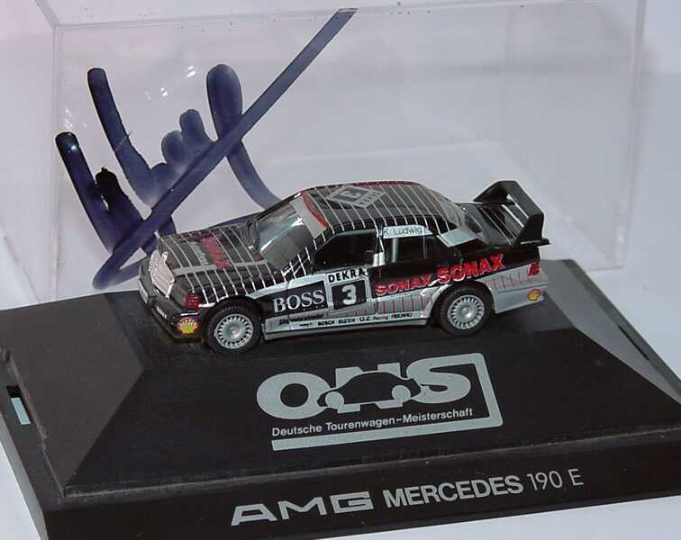 Foto 1:87 Mercedes-Benz 190E 2.5-16 Evolution II DTM 1992 AMG, Sonax Nr.3, Ludwig mit Fahrerautogramm herpa 035576