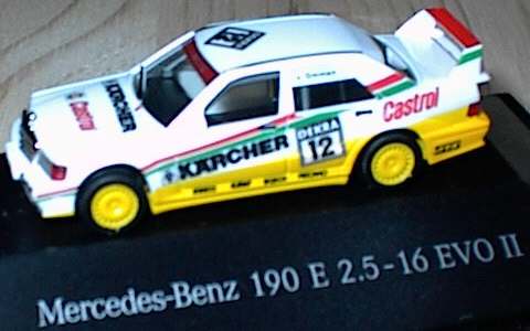 Foto 1:87 Mercedes-Benz 190E 2.5-16 Evolution II DTM 1992 MS-Racing, Kärcher Nr.12, v.Ommen Werbemodell herpa B66005303