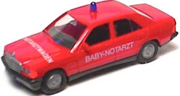 Foto 1:87 Mercedes-Benz 190E Feuerwehr Babynotarzt (bemalt) herpa