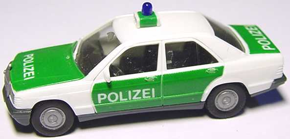 Foto 1:87 Mercedes-Benz 190E Polizei (Leuchtensockel grün/weiß) herpa