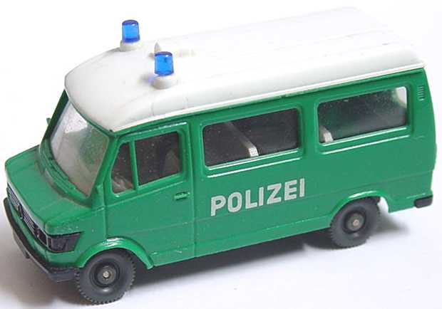 Foto 1:87 Mercedes-Benz 207D Bus Hochdach Polizei (Blaulicht eckig) Wiking 108