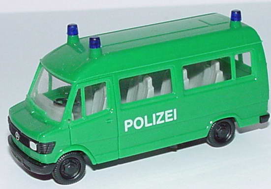 Foto 1:87 Mercedes-Benz 207D Bus Hochdach Polizei grün herpa