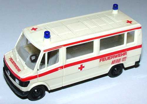 Foto 1:87 Mercedes-Benz 207D Bus Rettungswagen beige Feuerwehr (Decals) herpa