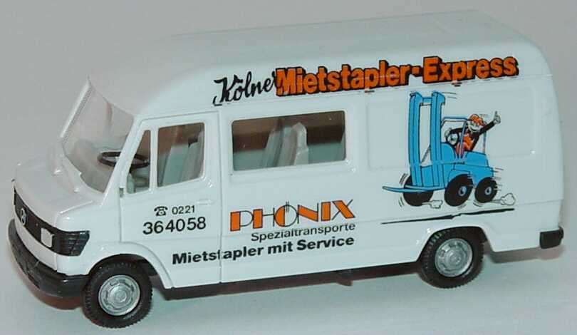 Foto 1:87 Mercedes-Benz 207D Kasten Hochdach mit Mittelfenstern Phönix Spezialtransporte, Kölner Mietstalper-Express herpa