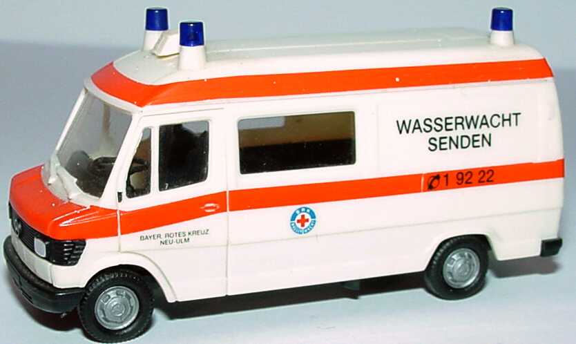 Foto 1:87 Mercedes-Benz 207D Rettungswagen Bayr. Rotes Kreuz Neu-Ulm, Wasserwacht Senden herpa