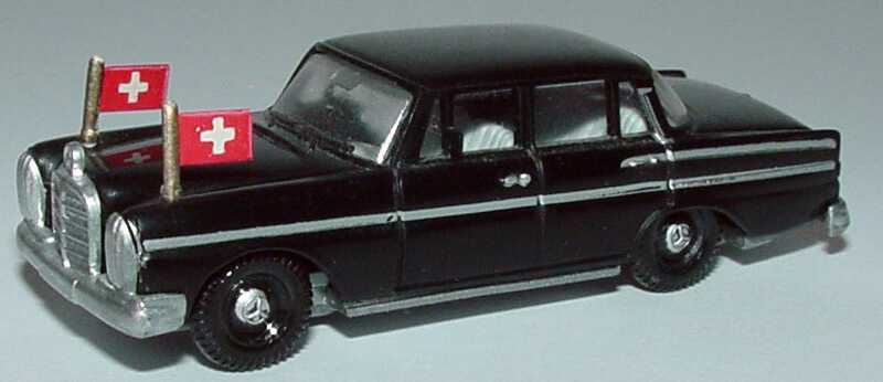 Foto 1:87 Mercedes-Benz 220 S schwarz Staatslimousine Schweiz PreP