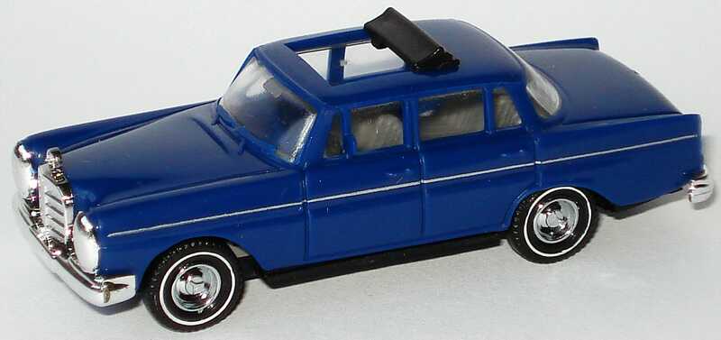 Foto 1:87 Mercedes-Benz 220 mit Sonnendach und Weißwandreifen dunkelblau Praliné