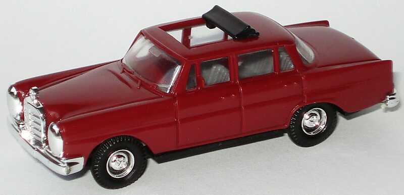 Foto 1:87 Mercedes-Benz 220 mit Sonnendach weinrot Praliné