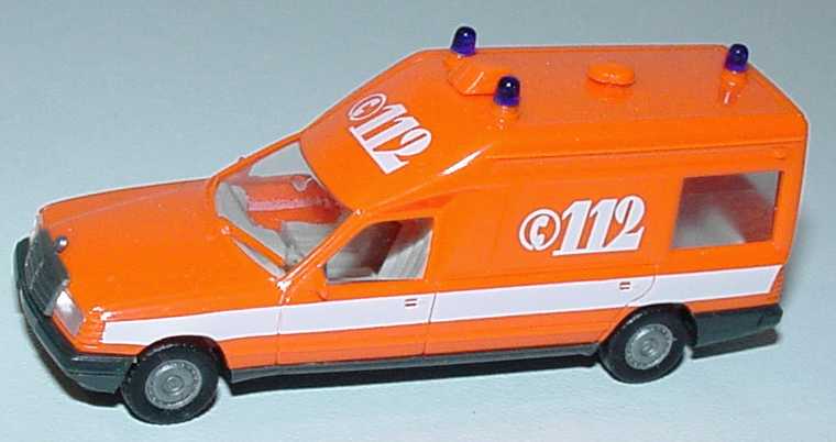 Foto 1:87 Mercedes-Benz 230E Bonna 124L KTW (W124) Feuerwehr tagesleuchtrot herpa 4113