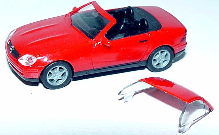 Foto 1:87 Mercedes-Benz 230 SLK (R170) rot mit 6-Arm-Felgen herpa 022149