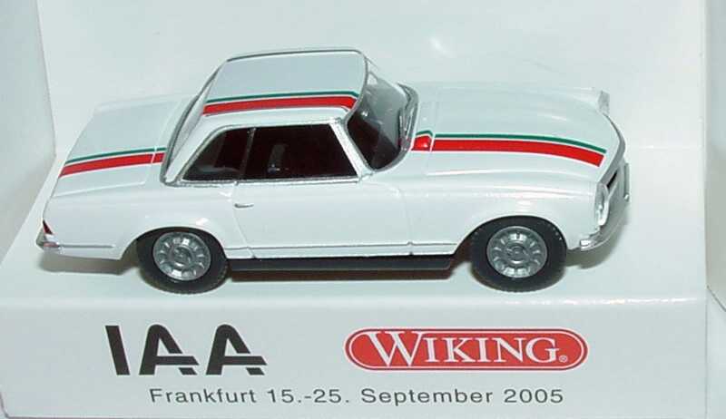 Foto 1:87 Mercedes-Benz 280SL Coupé (Pagode) weiß mit Racing-Streifen IAA 2005 Wiking 83435