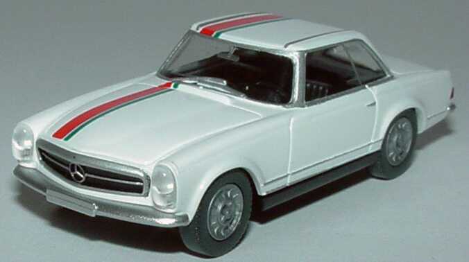 Foto 1:87 Mercedes-Benz 280SL Coupé (Pagode) weiß mit Racing-Streifen IAA 2005 Wiking 83435