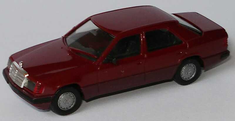 Foto 1:87 Mercedes-Benz 300E (W124) Facelift barolorot, IA schwarz, Grill verchromt herpa 2091