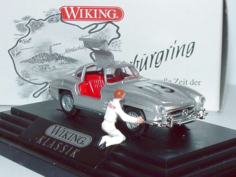 Foto 1:87 Mercedes-Benz 300SL Gullwing silbern, Nr.73 Nürburgring ...die große Zeit der Silberpfeile Wiking 7990237