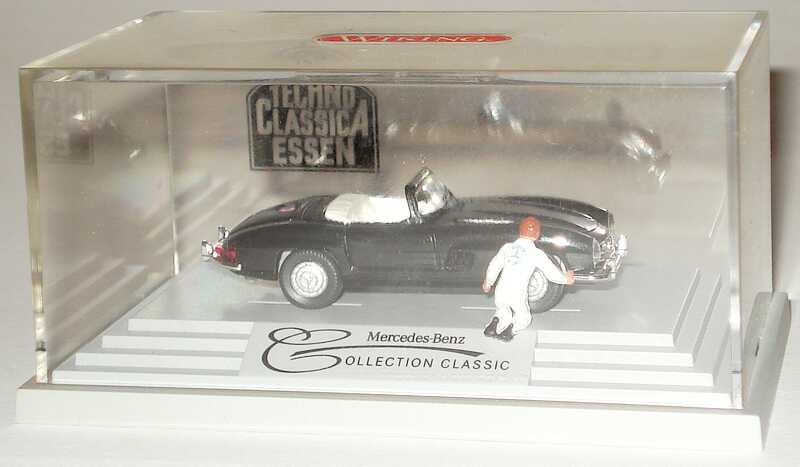 Foto 1:87 Mercedes-Benz 300SL Roadster schwarz mit Mechaniker Techno Classica Essen 1994 Werbemodell Wiking