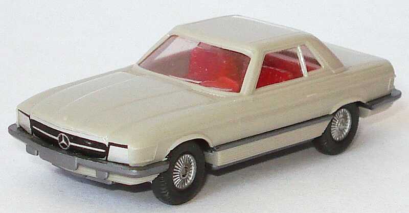 Foto 1:87 Mercedes-Benz 350SL (R107) achatgrau, Papiergrill Wiking 140