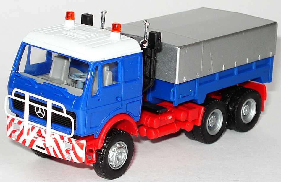 Foto 1:87 Mercedes-Benz 3a SchwerlastZgm blau/rot herpa 811393