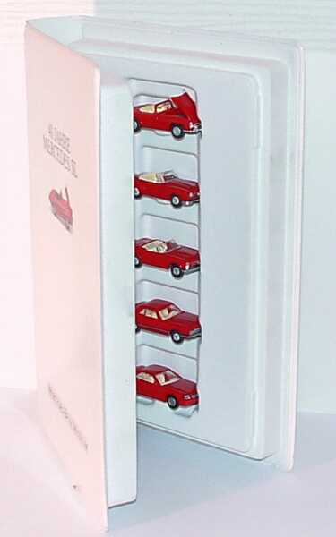 Foto 1:87 Mercedes-Benz 40 Jahre Mercedes SL (5x SL rot in Videohülle) Werbemodell Wiking 99552