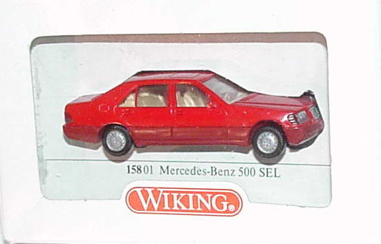 Foto 1:87 Mercedes-Benz 500SEL (W140) rot (in Papp-Verpackung) Wiking 15801