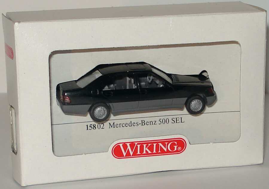 Foto 1:87 Mercedes-Benz 500SEL (W140) schwarz (in Papp-Verpackung) Wiking 15802
