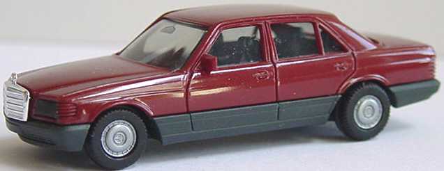 Foto 1:87 Mercedes-Benz 500SE (W126 Facelift) barolorot (Grill verchromt) herpa 2056