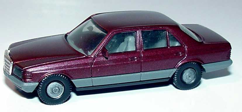 Foto 1:87 Mercedes-Benz 500SE (W126) (alte Räder) weinrotmet., IA grau herpa 2022