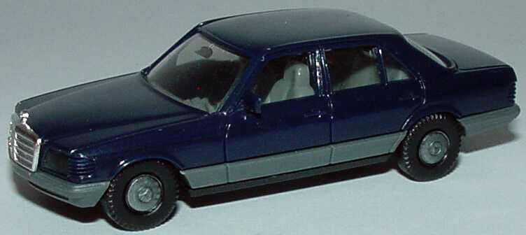 Foto 1:87 Mercedes-Benz 500SE (W126) dunkelblau (alte Räder), IA grau herpa 2022