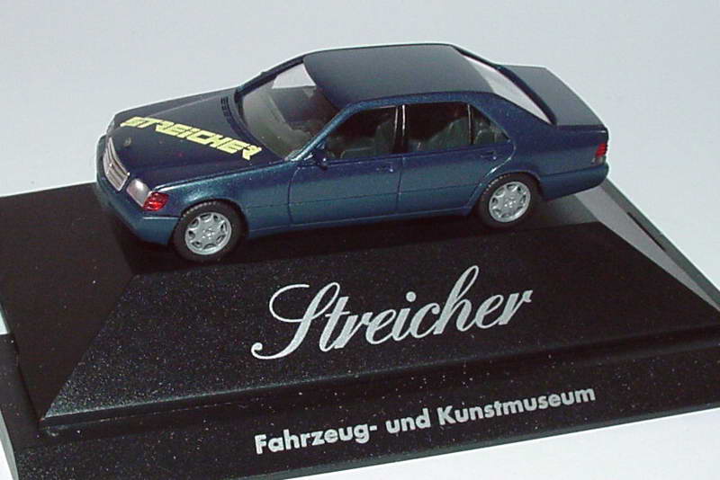 Foto 1:87 Mercedes-Benz 600SEL (W140) dunkelblau-met. Streicher Fahrzeug- und Kunstmuseum herpa