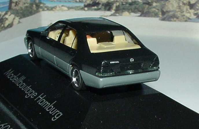 Foto 1:87 Mercedes-Benz 600SEL (W140) schwarz-met. (mit Borbet-Felgen und schwarzen Rückleuchten) Modellbautage Hamburg herpa