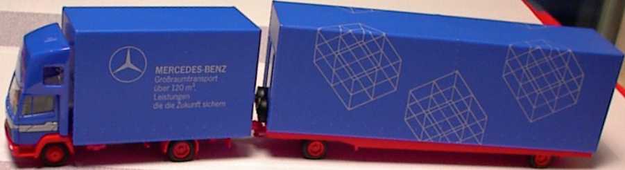 Foto 1:87 Mercedes-Benz 814 Topsleeper JuPPHgz 2/2 MB Großraumtransporter (blau) herpa