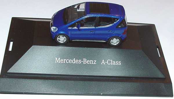 Foto 1:87 Mercedes-Benz A-Klasse (W168) mit Faltdach blau-met. Werbemodell herpa