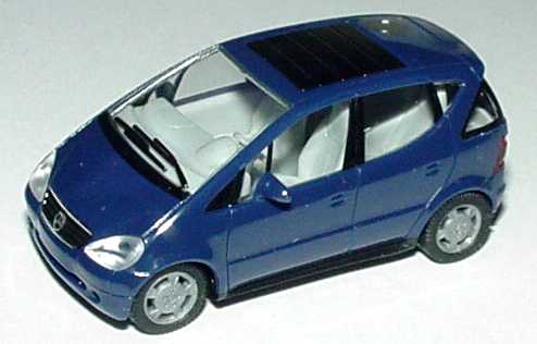 Foto 1:87 Mercedes-Benz A-Klasse (W168) mit Faltdach dunkelblau herpa 022385/147200