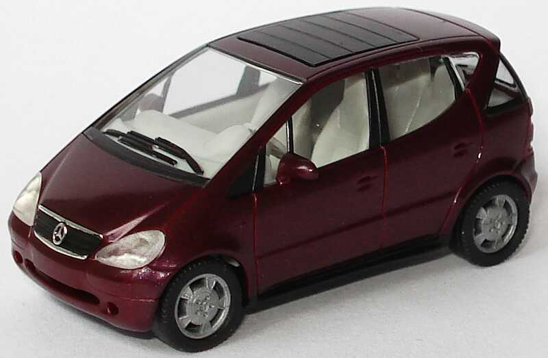 Foto 1:87 Mercedes-Benz A-Klasse (W168) mit Faltdach weinrot-met. herpa 032384